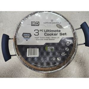 IKO Sapphire Diamond Coating Ultimate Cooker Set – 4.5 Qt Dutch Oven Lid Basket
